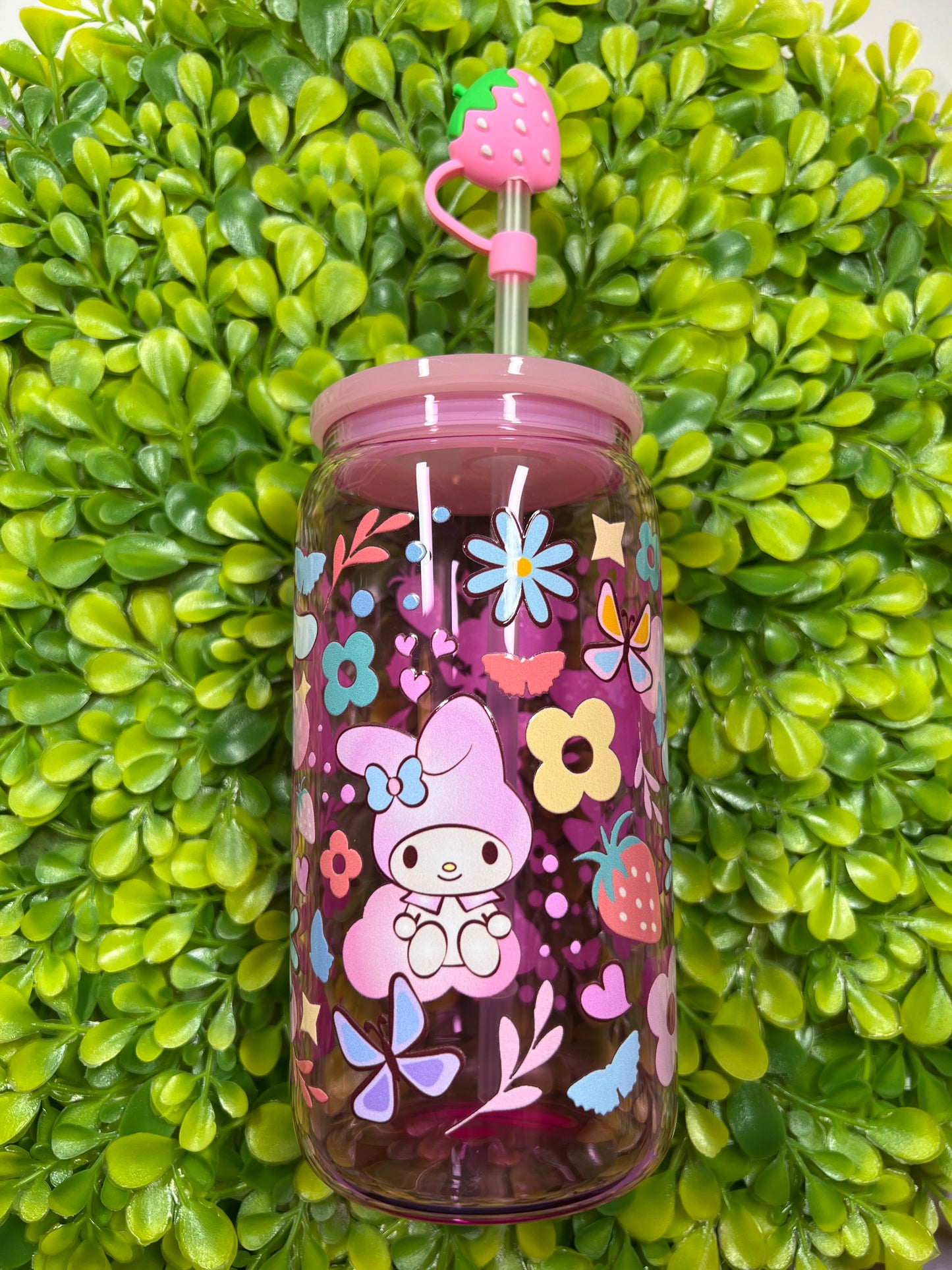 Pink Glass cup Kawaii