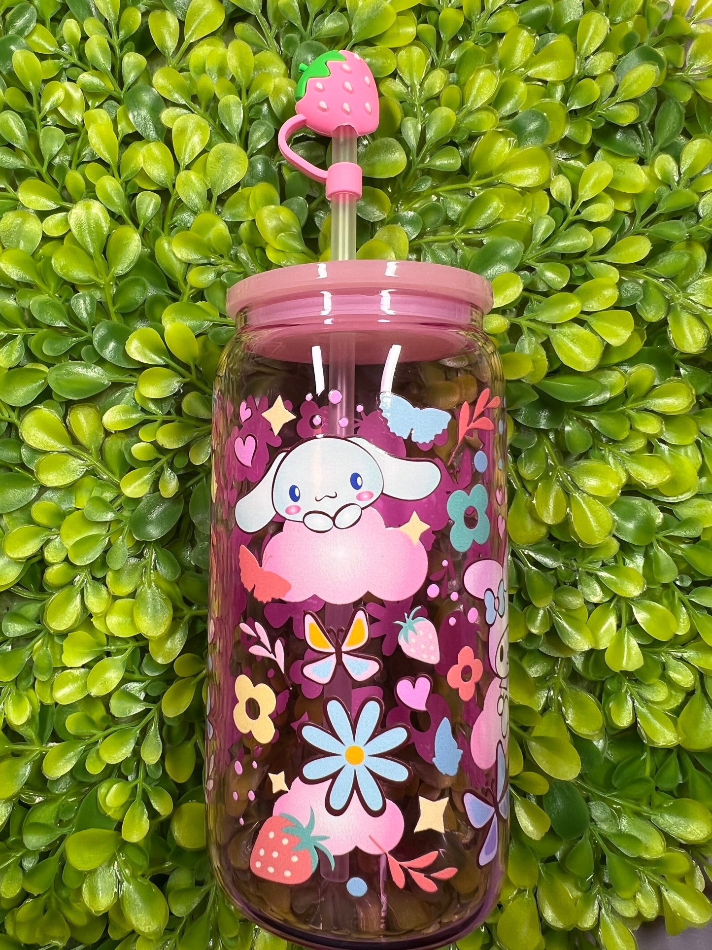 Pink Glass cup Kawaii