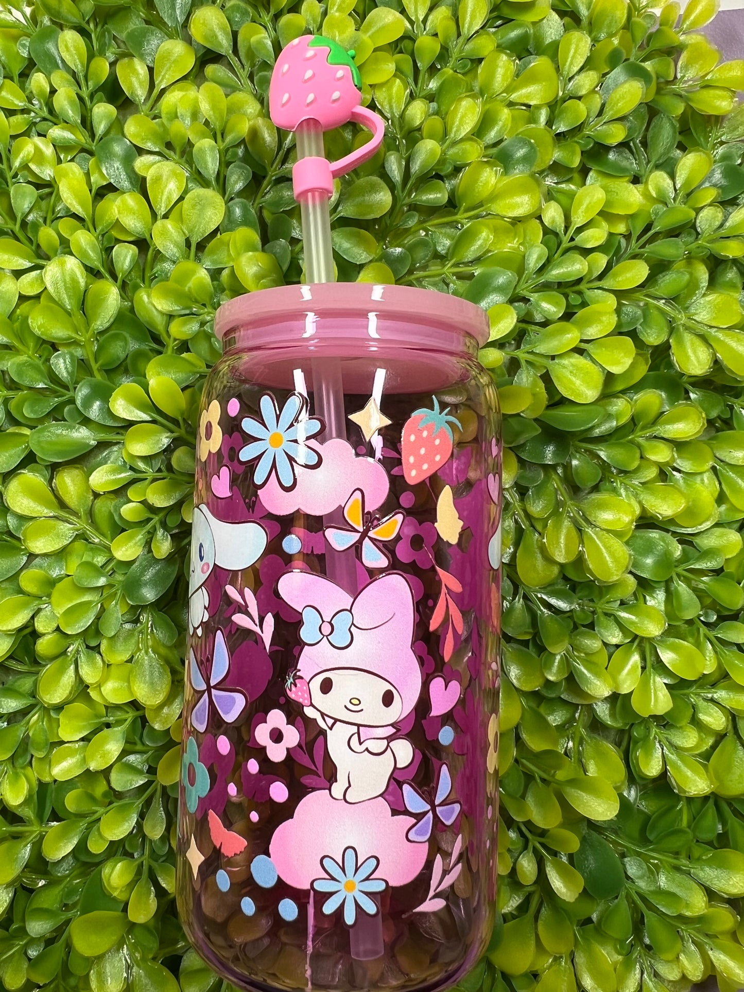 Pink Glass cup Kawaii