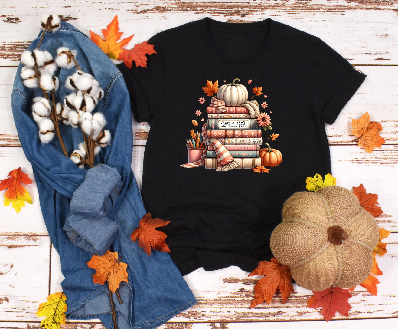 Books, Just a girl who loves fall Season Shirt or Sweater