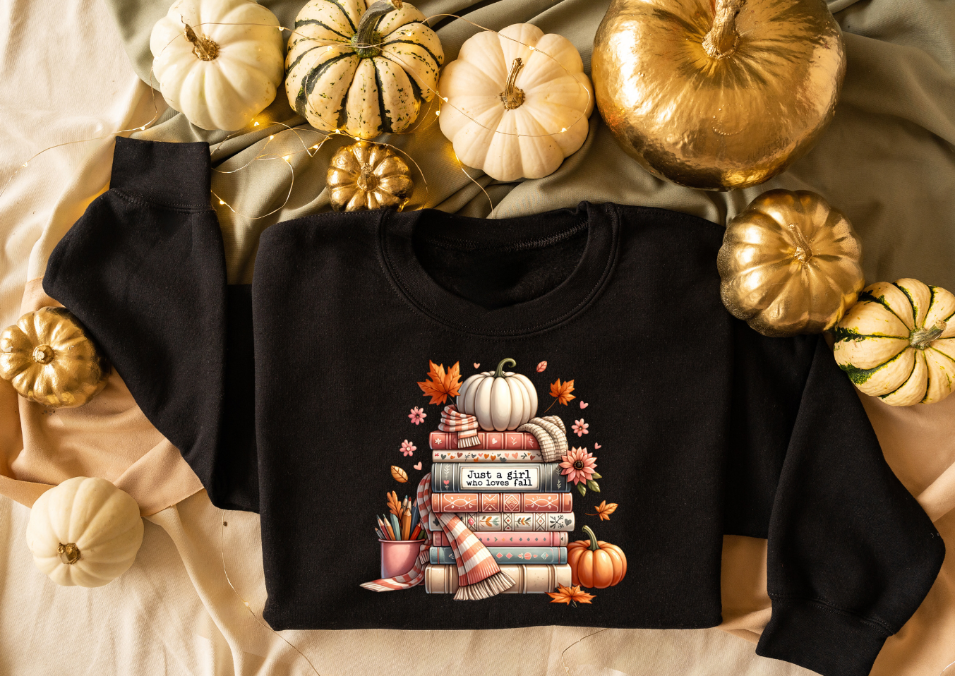 Books, Just a girl who loves fall Season Shirt or Sweater