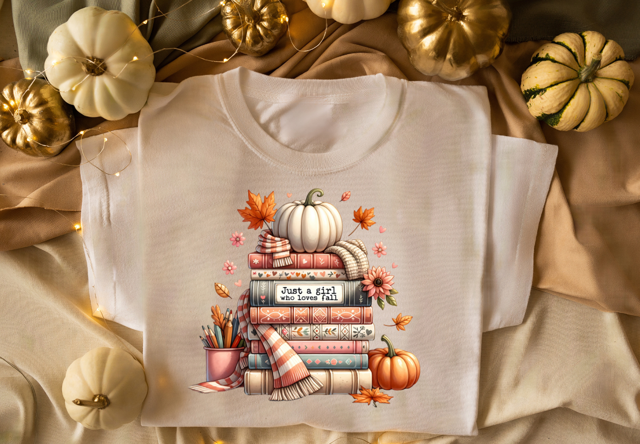 Books, Just a girl who loves fall Season Shirt or Sweater