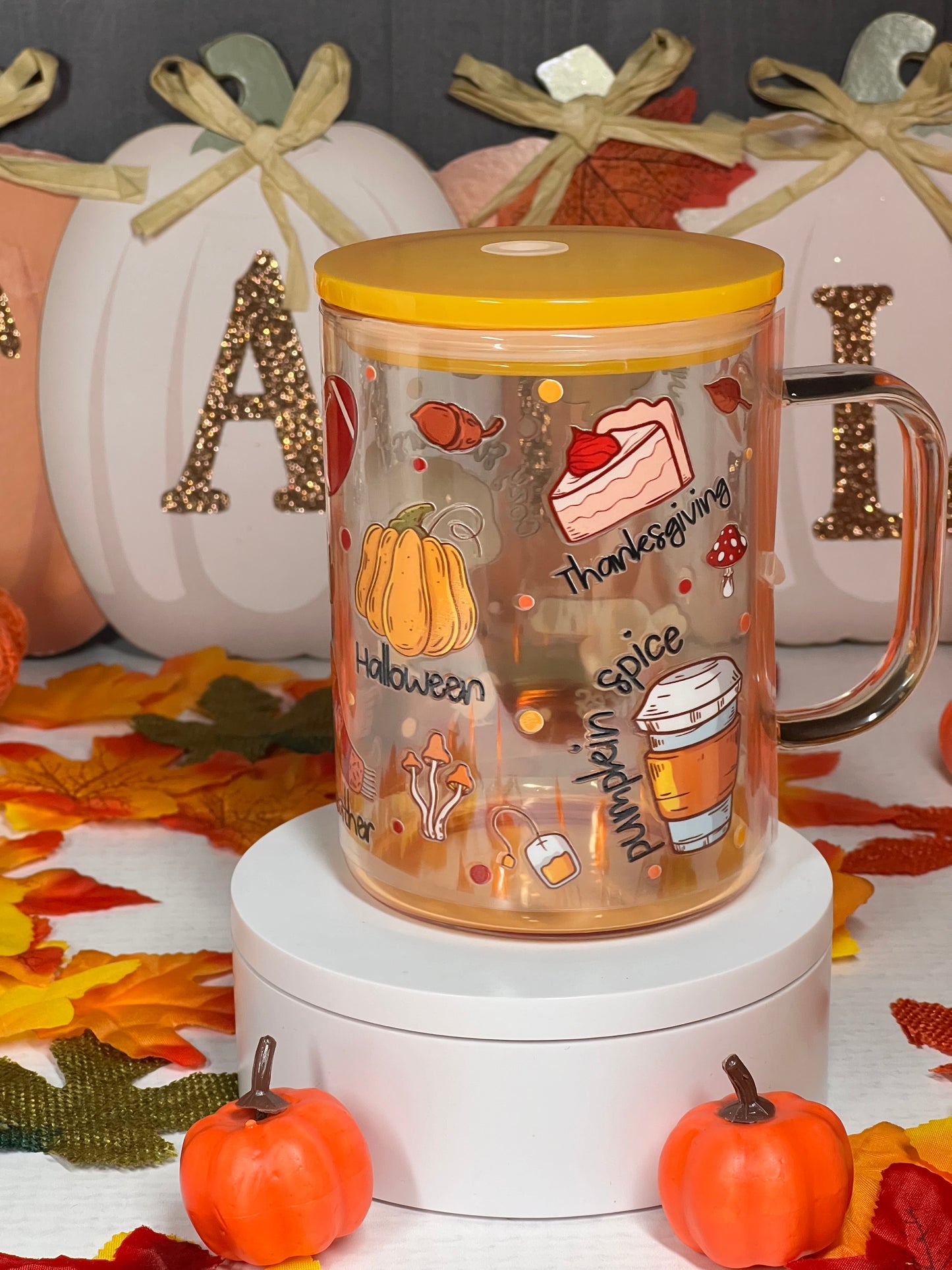 Fall Vibes Mug, football, sweater, leaves