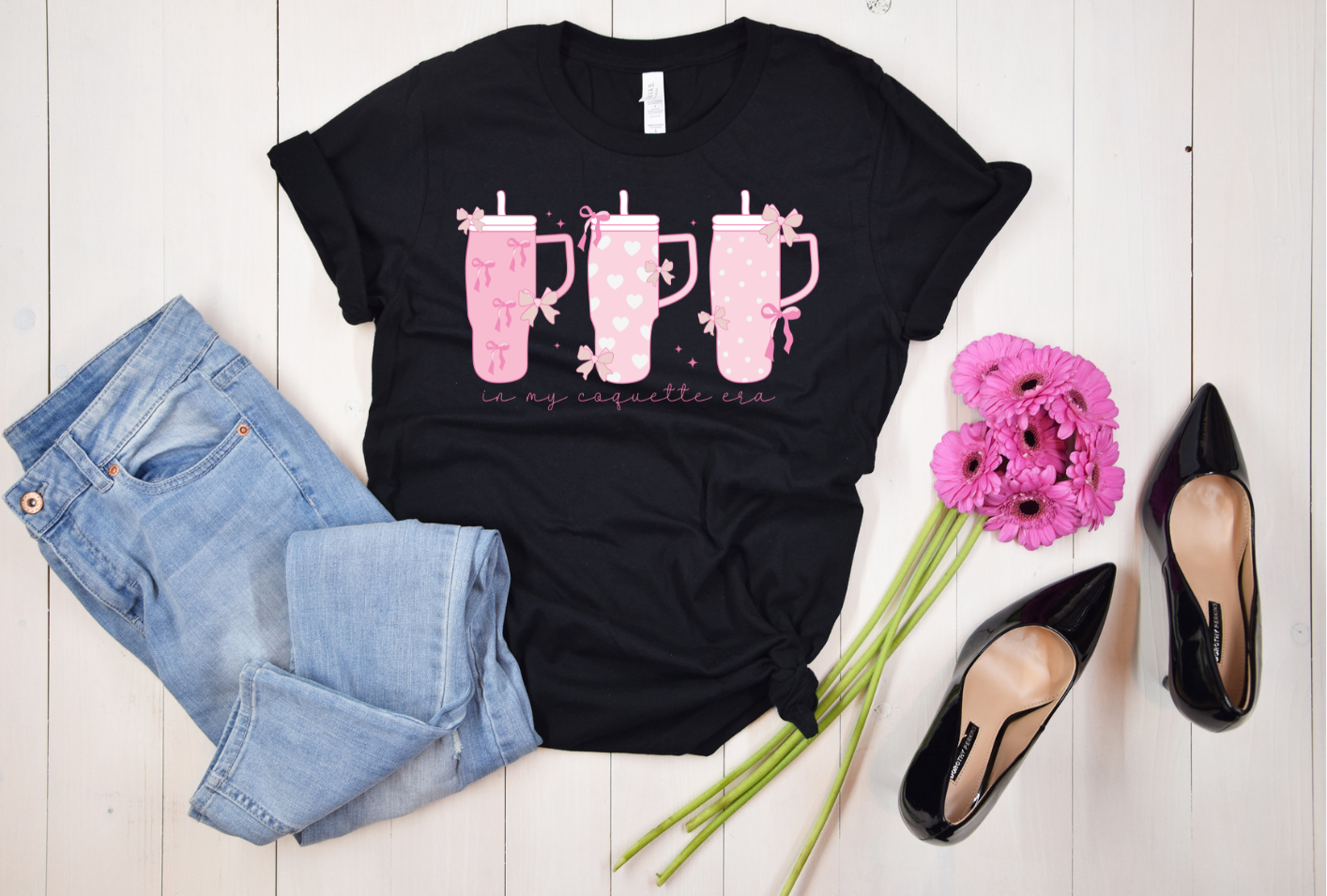 Coquette era tumblers Bow Shirt